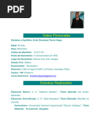 CV de Erick Actualizado