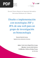 Diseño e Implementación Con Tecnologías JSF y JPA de Una Web para Un Grupo de Investigación en Biotecnología