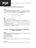 2011-2012-D2-Homework Exercises Introduction Control Systems 2 Fourth Week Term 2