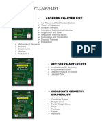 Algebra Chapter List