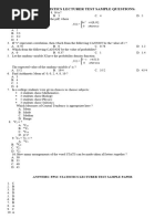 FPSC Statistics Lecturer Test Sample Questions