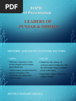 Topic of Presentation: Leaders of Punjab & Odisha