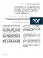 Severe Pre-Eclamptia Resulting in Abruptio Placentae, Stillbirth and Disseminated Intravascular Coagulopathy in Antenatal Clinic Defauter Woman in Calabar, South-South Nigeria