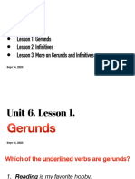 UNIT 6 - Gerunds and Infinitives