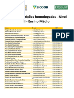 Lista de Inscrições Homologadas - Nível II