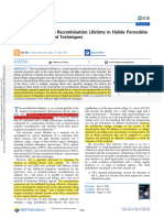 1 - Interpretation of The Recombination Lifetime in HP