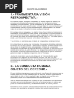 1.-Fragmentaria Visión Retrospectiva.-: Objeto Del Derecho