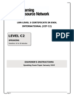 LRN Level C2 January 2019 Speaking Examiner Instructions