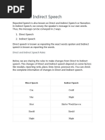 Direct and Indirect Speech