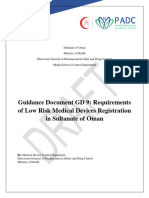 GD9 - Requirements of Low Risk Medical Devices Registration 