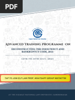 GNLU - Advanced Training Programmee On Deconstructing IBC, 2016