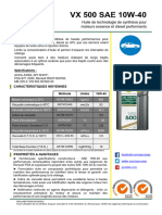 VX 500 SAE 10W-40: Huile de Technologie de Synthèse Pour Moteurs Essence Et Diesel Performants