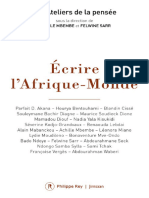 Achille Mbembe Felwine Sarr-Écrire l'Afrique-Monde - Ateliers de La Pensée