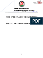 Code of Regulations For Students 2021