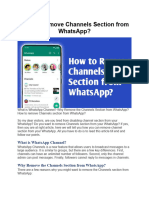 How To Remove Channels Section From WhatsApp RR