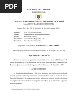 República de Colombia Rama Judicial: Radicado Proceso: Recurso: Demandante: Demandada