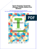 Mathématiques Expertes Terminale - Livre Du Professeur 2020th Edition Eric Barbazo Full Chapter Download PDF