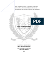 Informe Efectividad de La Terapia Láser Como Coadyuvante Al Tratamiento de Endodoncia en Periodontitis Apical. Revisión S 1