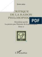 Emile Jalley - Critique de La Raison Philosophique - Tome 2, La Preuve Par L'histoire de La Philosophie-Editions L'Harmattan (2017)