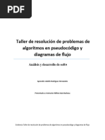 Taller de Resolución de Problemas de Algoritmos en Pseudocódigo y Diagramas de Flujo