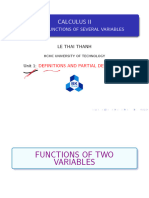 Calculus Ii: Chapter 1: Functions of Several Variables