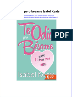 Te Odio Pero Besame Isabel Keats Full Chapter Download PDF