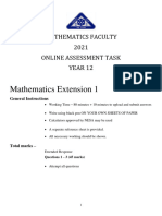 Canley Vale 2021 Math Ext 1 Trials + Solutions