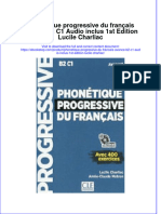 Phonétique Progressive Du Français Avancé B2 C1 Audio Inclus 1st Edition Lucile Charliac Full Chapter Download PDF