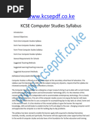 KCSE Computer Studies Syllabus