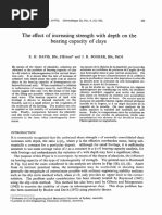 The Effect of Increasing Strength With Depth On The Bearing Capacity of Clays