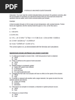 Hydraulics Manual Questionnaire