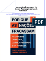 Por Que As Nações Fracassam 1st Edition Daron Acemoglu James A Robinson Full Chapter Download PDF