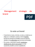 Note de Management Strategic Al Mărcii