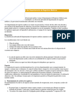 Planificación Del Departamento de Registros Médicos