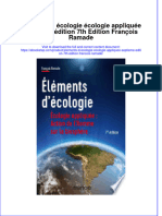 Éléments D Écologie Écologie Appliquée Septième Édition 7th Edition François Ramade Full Chapter Download PDF