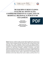 Gestão de Equipes E Resultados: Uma Análise Da Motivação, Comprometimento E Clima, em Um Hospital Regional E Público de São José/Sc