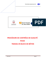 Procédure de Contrôle de Qualité Pour La Construction de Murs en Blocs de Béton