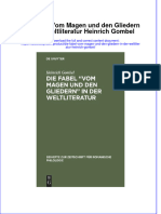 Die Fabel Vom Magen Und Den Gliedern in Der Weltliteratur Heinrich Gombel Full Chapter Download PDF