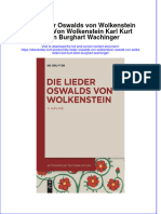 Die Lieder Oswalds Von Wolkenstein Oswald Von Wolkenstein Karl Kurt Klein Burghart Wachinger Full Chapter Download PDF