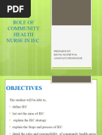 Role of Community Health Nurse in Iec