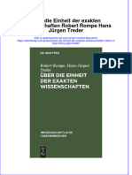 Über Die Einheit Der Exakten Wissenschaften Robert Rompe Hans Jürgen Treder Full Chapter Download PDF