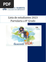 Listado de Estudiantes de Parvularia A Octavo Grado 2023