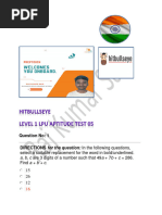 Hitbullseye Level 1 LPU Aptitude Test 05 PDF