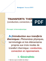 Cours TRANFERTS THERMIQUES Génie Civil