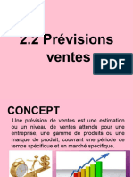 2.2 Prévisions de Ventes