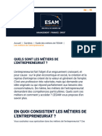 Les Métiers de L'entrepreneuriat - ESAM