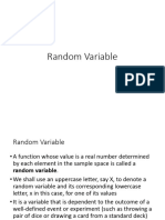 Random Variable Expectation and Variance