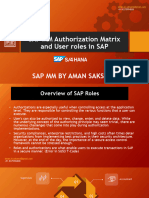 SAP MM Authorization Matrix and User Roles