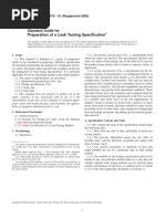 Preparation of A Leak Testing Specification: Standard Guide For