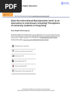 Does The International Baccalaureate Work As An Alternative To Mainstream Schooling Perceptions of University Students in Hong Kong